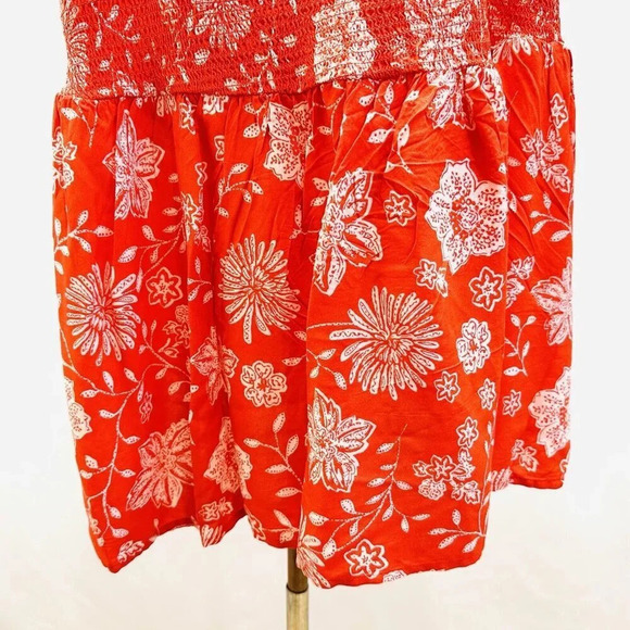 NWT SONOMA Women Sleeveless Pullover Square Neck Red Rayon Floral Shirt Size 3X - Picture 10 of 13